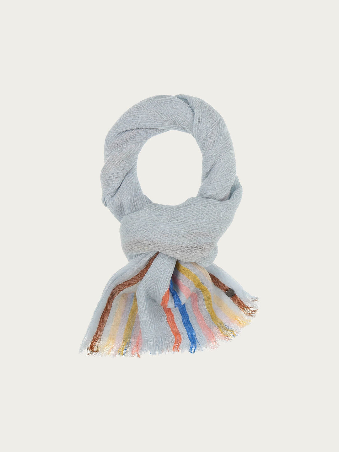 Einfarbiger Wollschal mit Highlight-Streifen