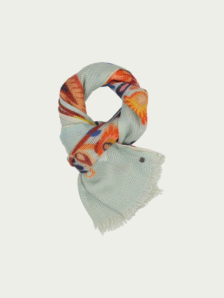 Geblümte Stola mit Lochmuster