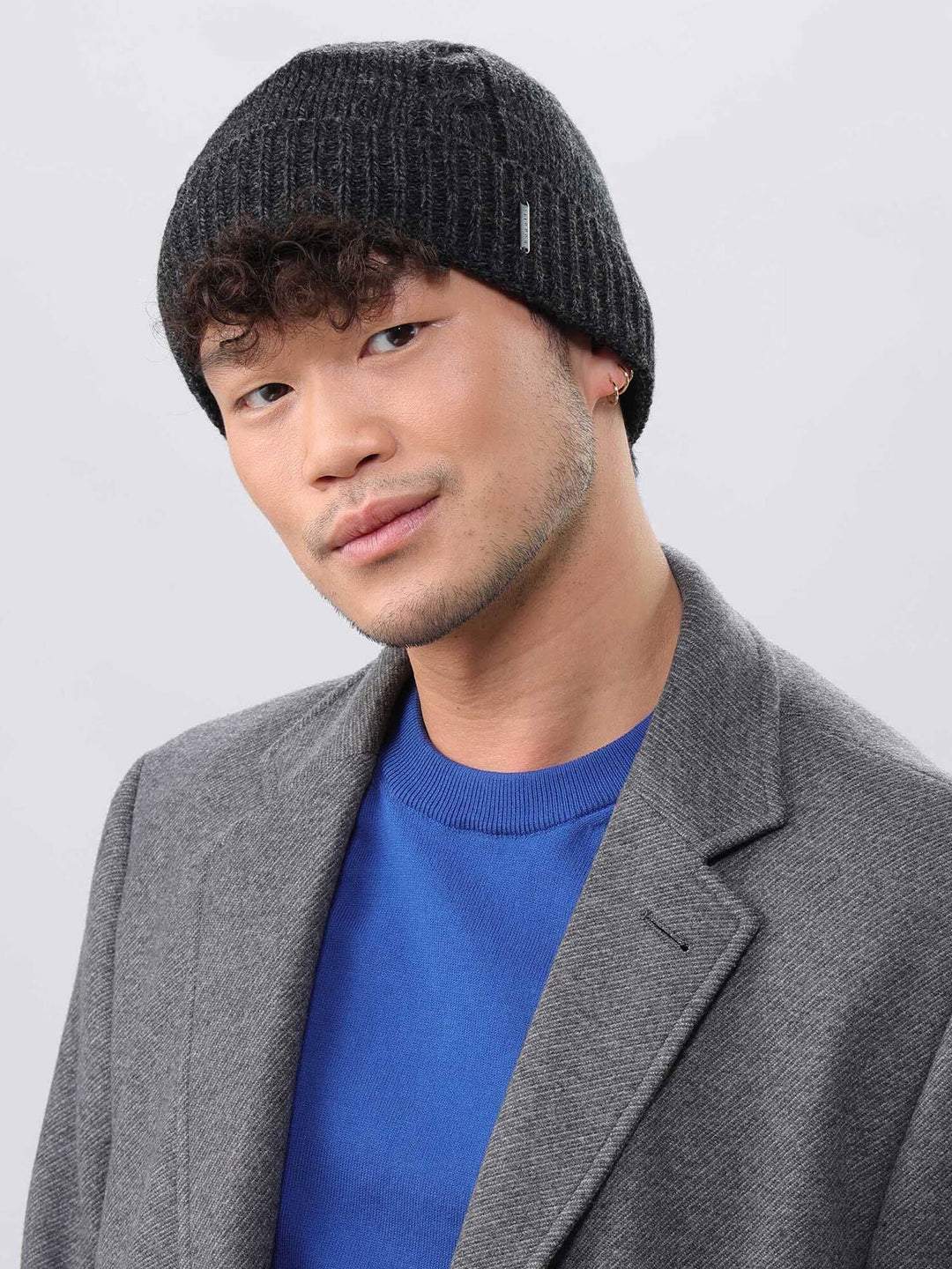 bugatti Strickmütze mit Zopfmuster in Wollmischung