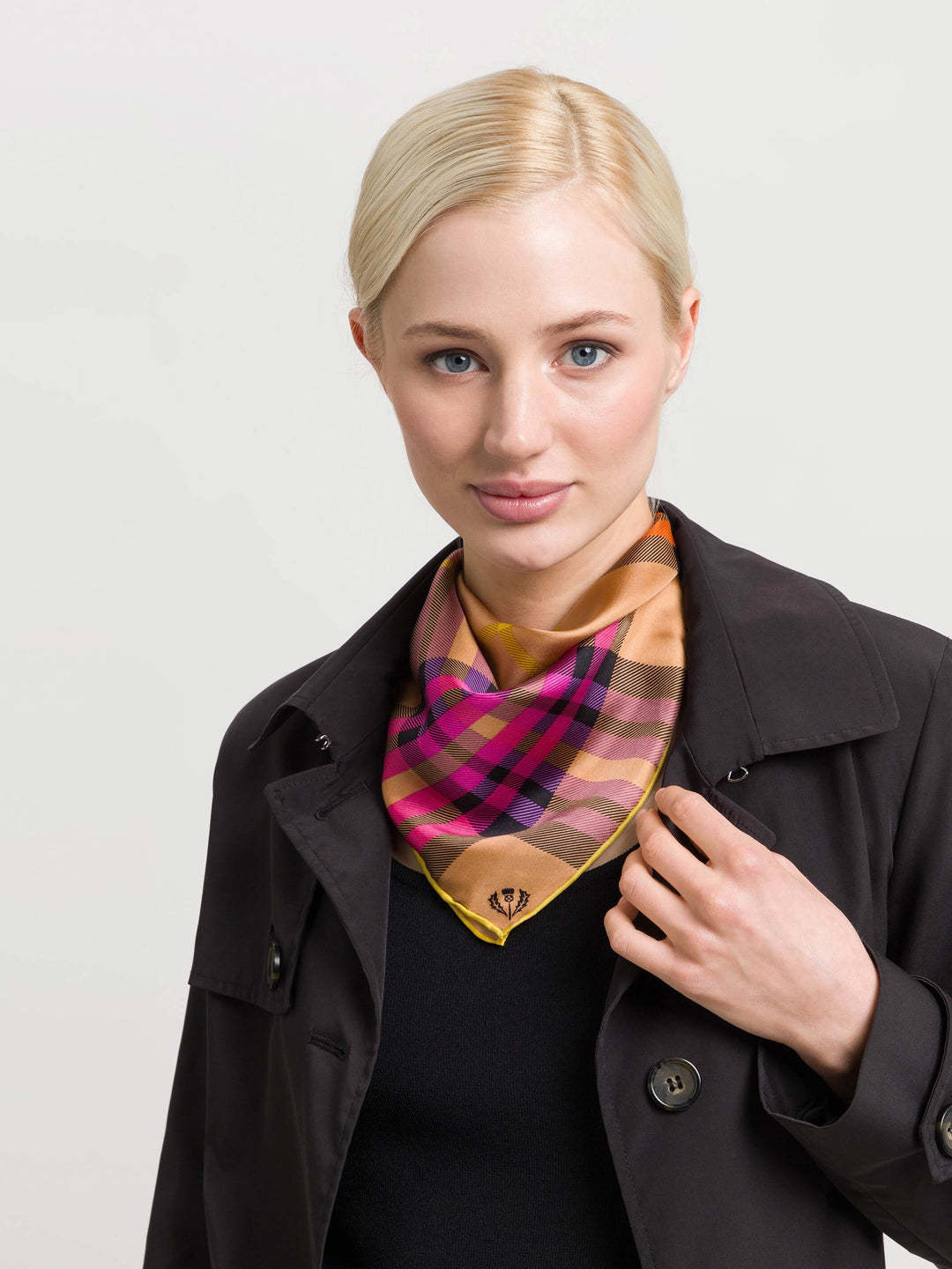 Nickituch mit FRAAS Plaid Karo aus reiner Seide