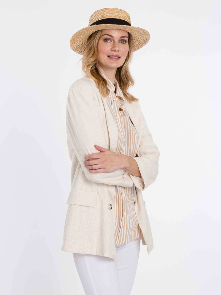 Klassischer Loevenich Strohhut mit schwarzem Ripsband