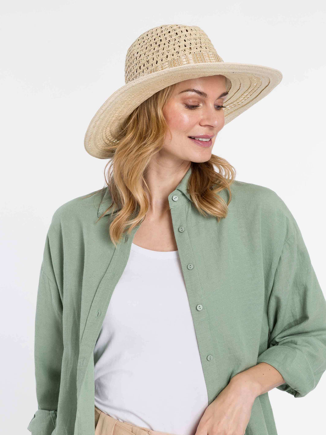 Loevenich Fedora mit Hutband aus Stroh