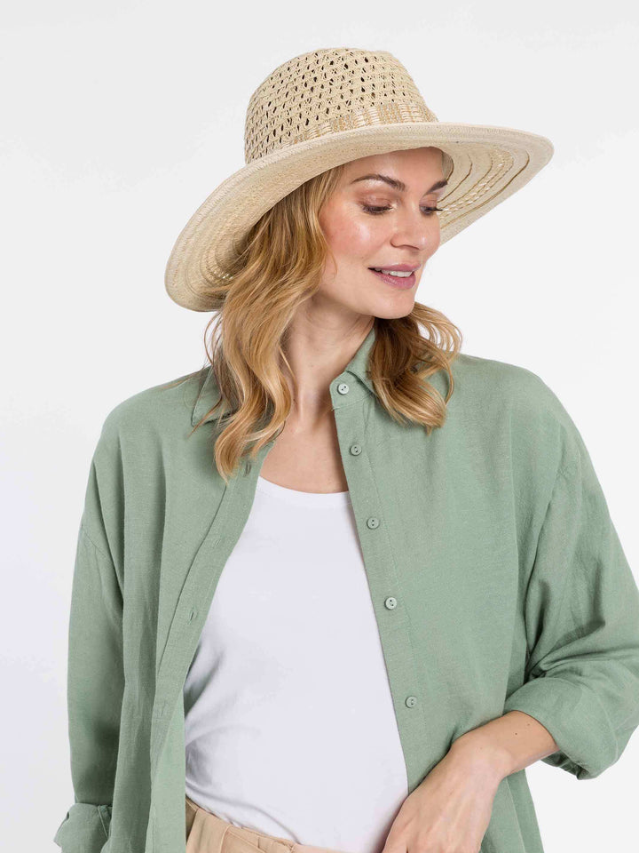 Loevenich Fedora mit Hutband aus Stroh