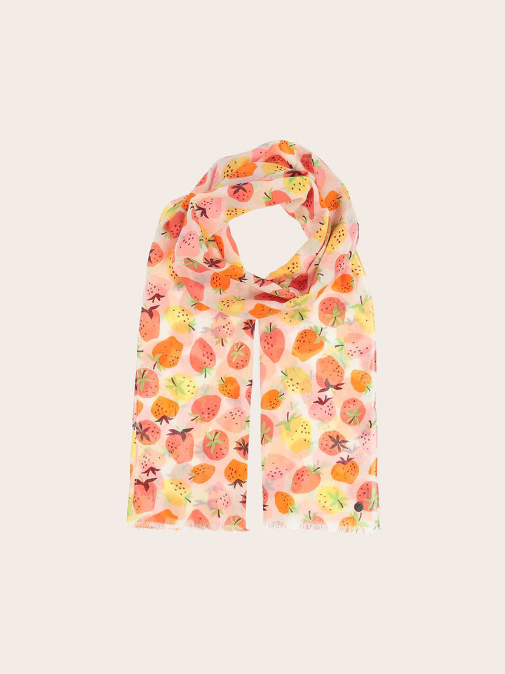 Baumwollschal mit Erdbeer-Print