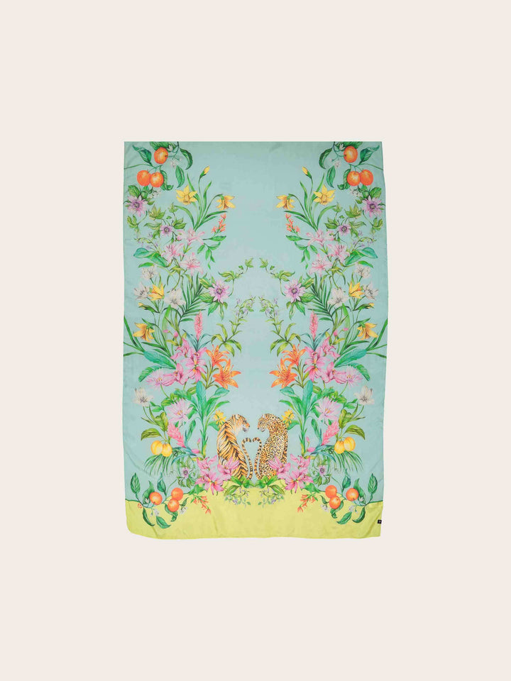 XL Seiden-Stola mit Dschungel Design
