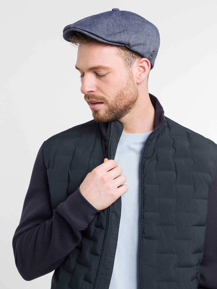 bugatti Ballonmütze im Bakerboy Cap Stil in Leinenmischung