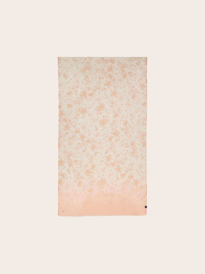 Schal mit Blümchen-Design und Farbverlauf