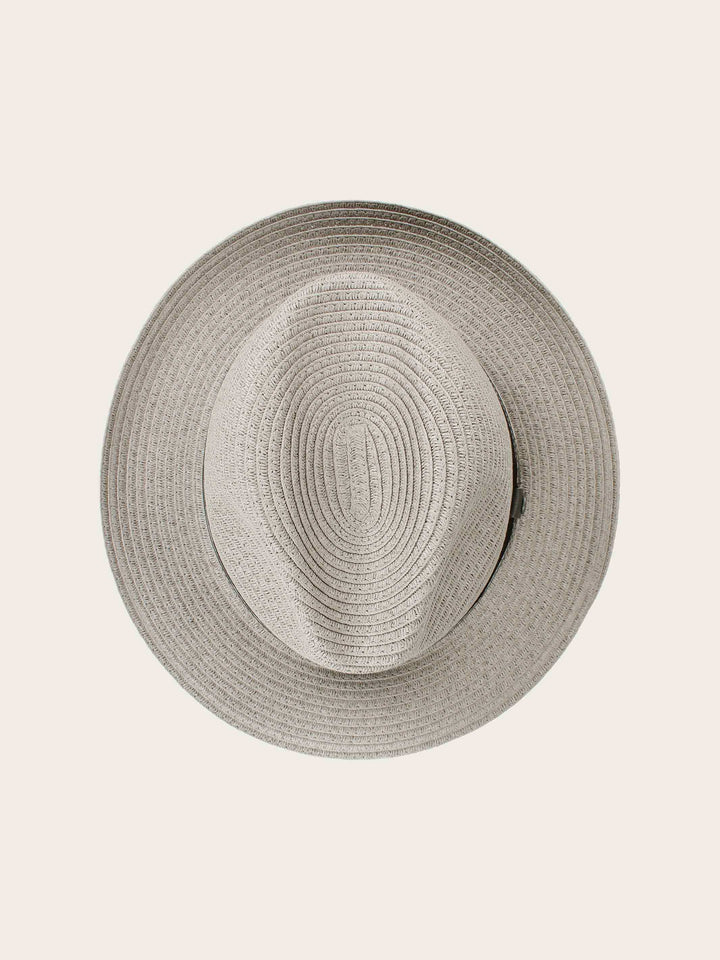 Einfarbiger bugatti Sommer-Fedora mit Leder-Hutband