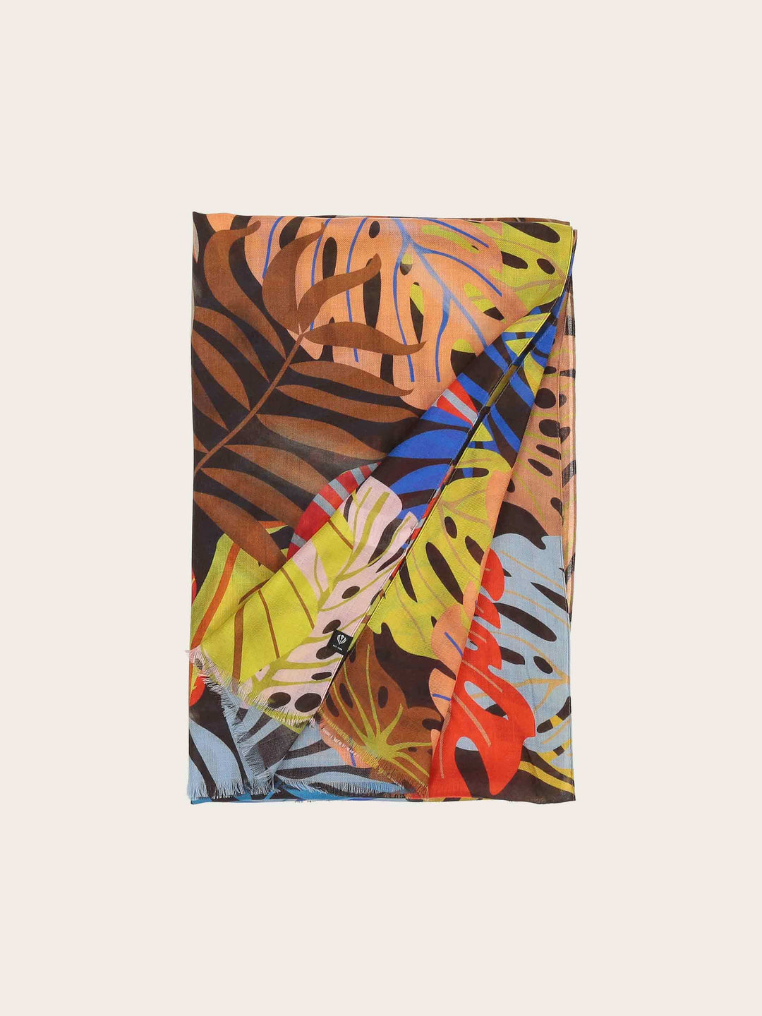 Sustainability Collection - Schal mit buntem Blatt-Design aus Viskose