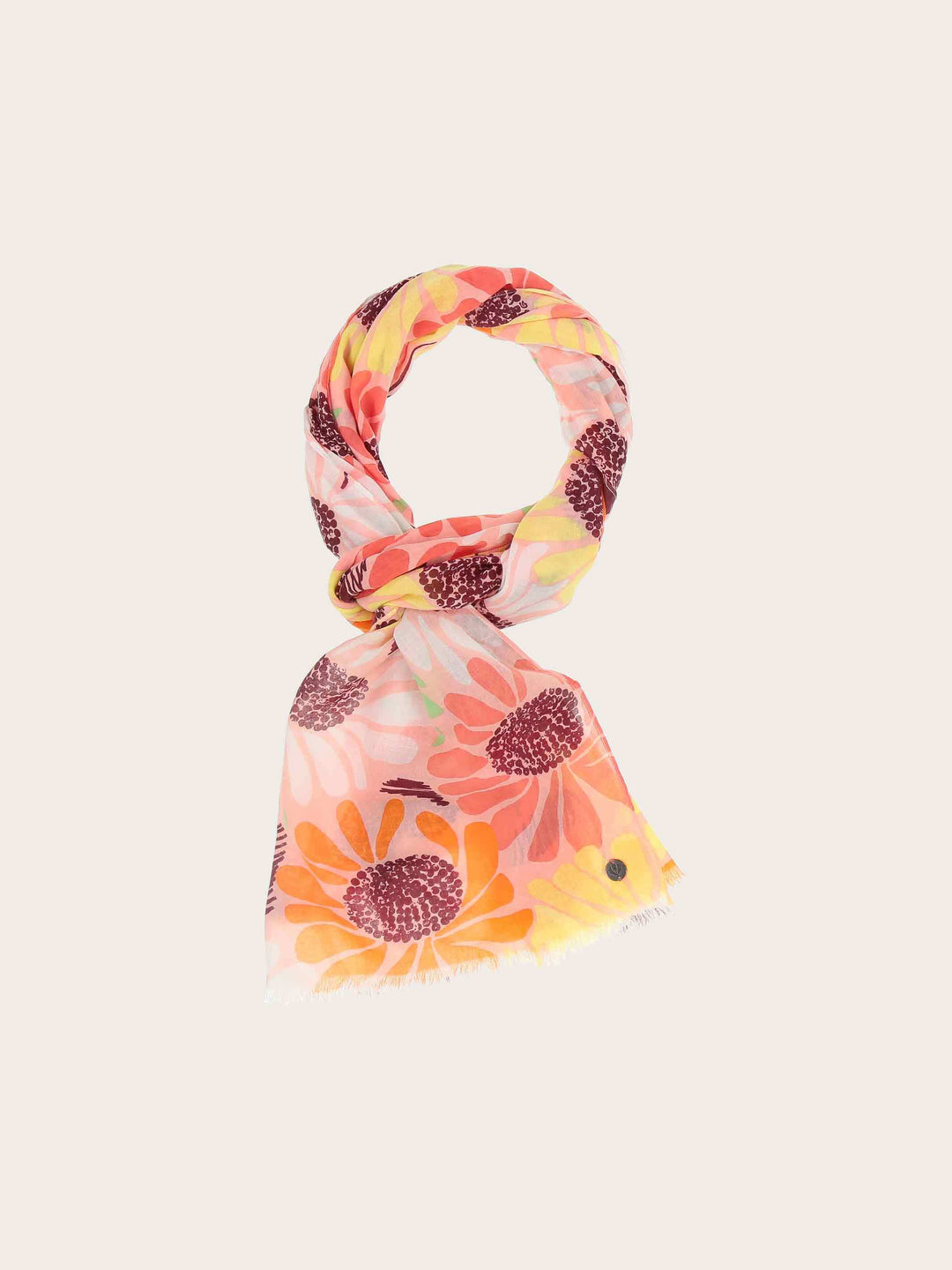 Baumwollschal mit XL Blumen-Print