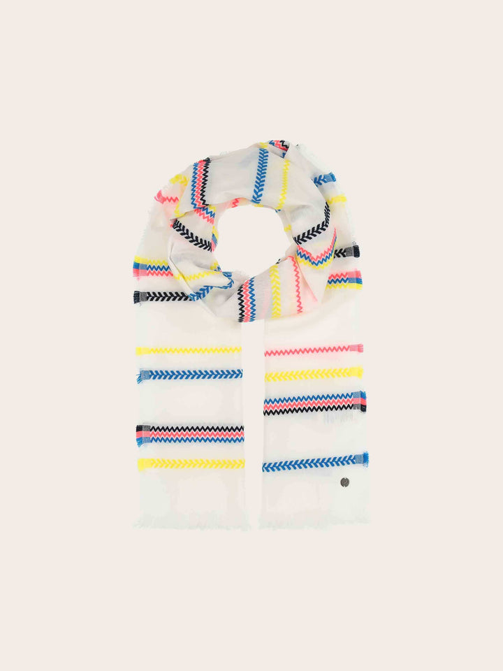 Gestreifter Schal in Baumwollmischung