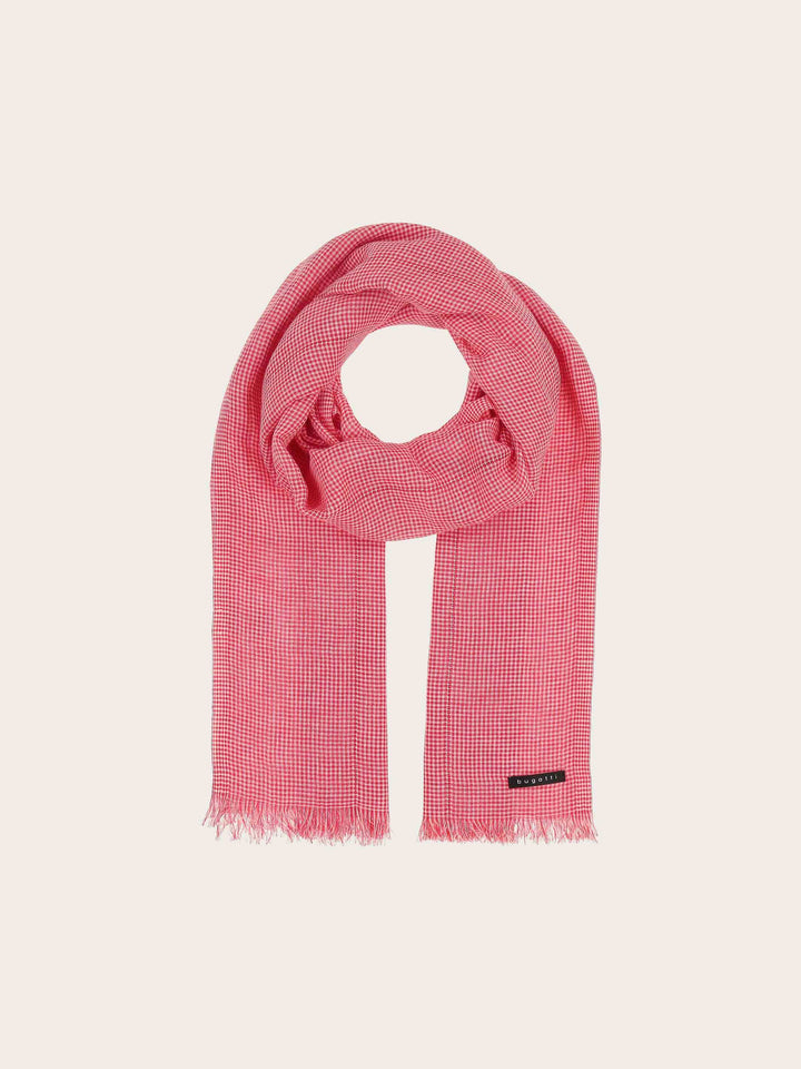 Sportliche bugatti Stola mit Boxkaro in Leinenmischung