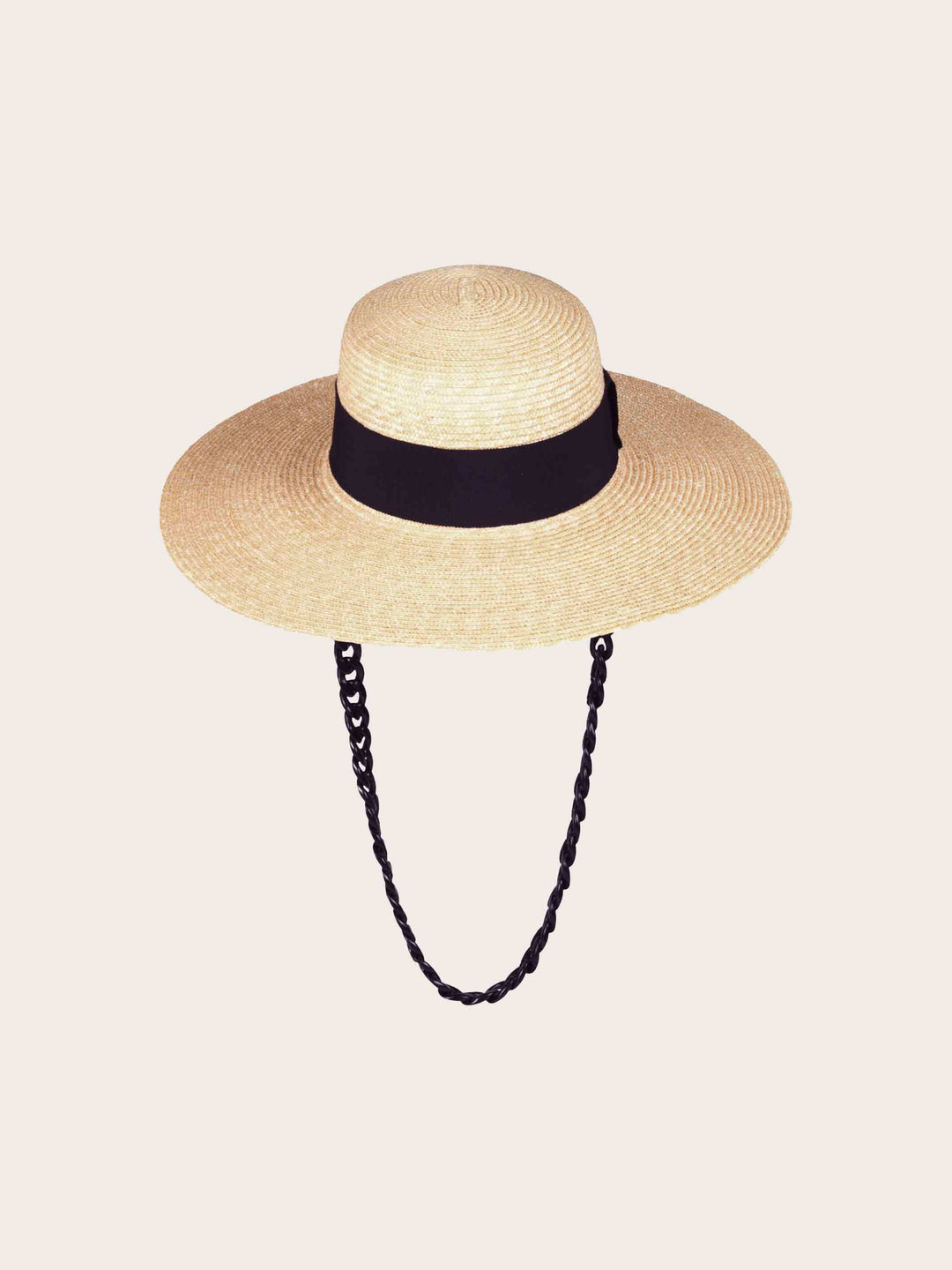 Stylischer Loevenich Strohhut mit abnehmbarem Kettenband