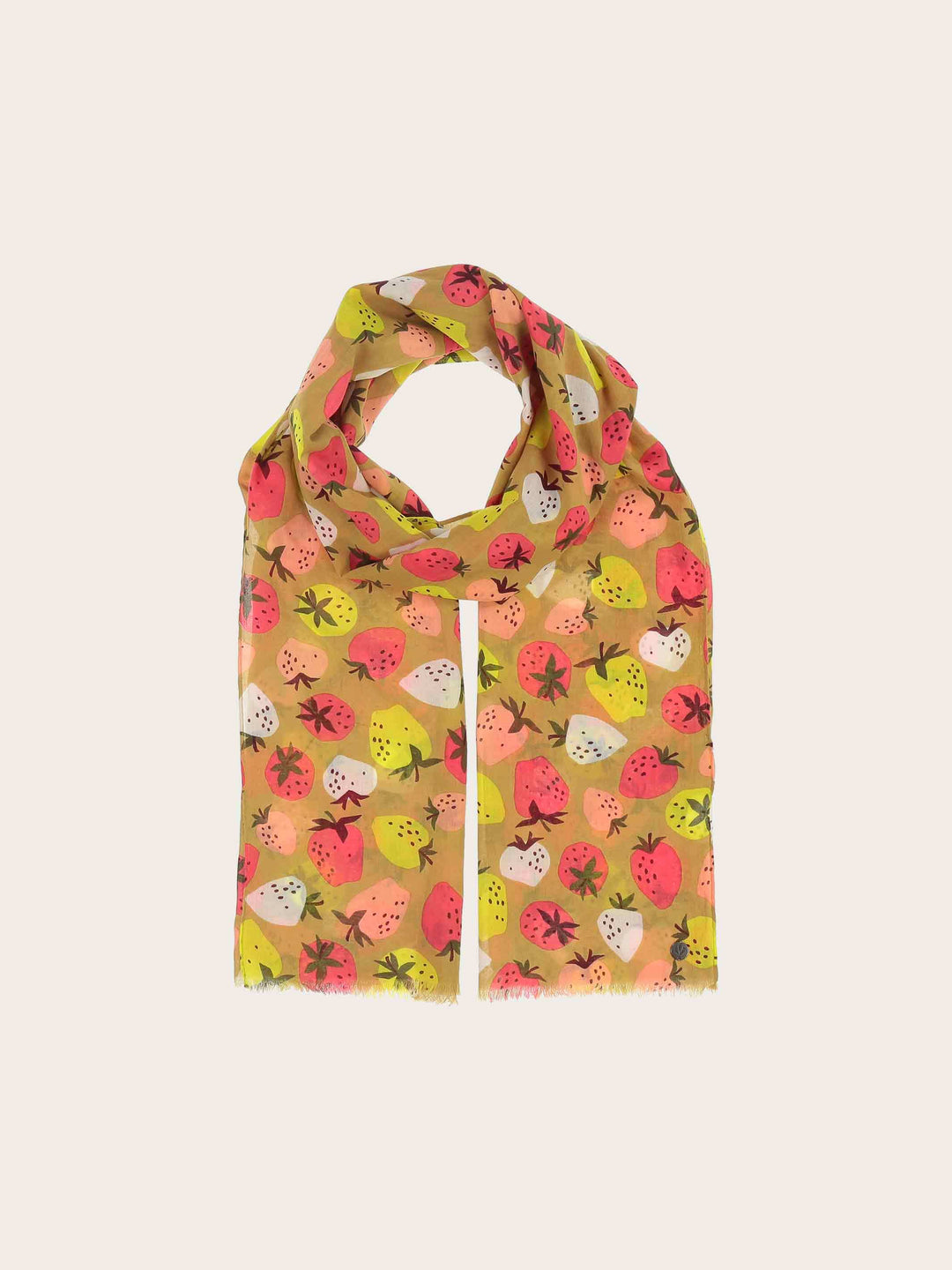 Baumwollschal mit Erdbeer-Print