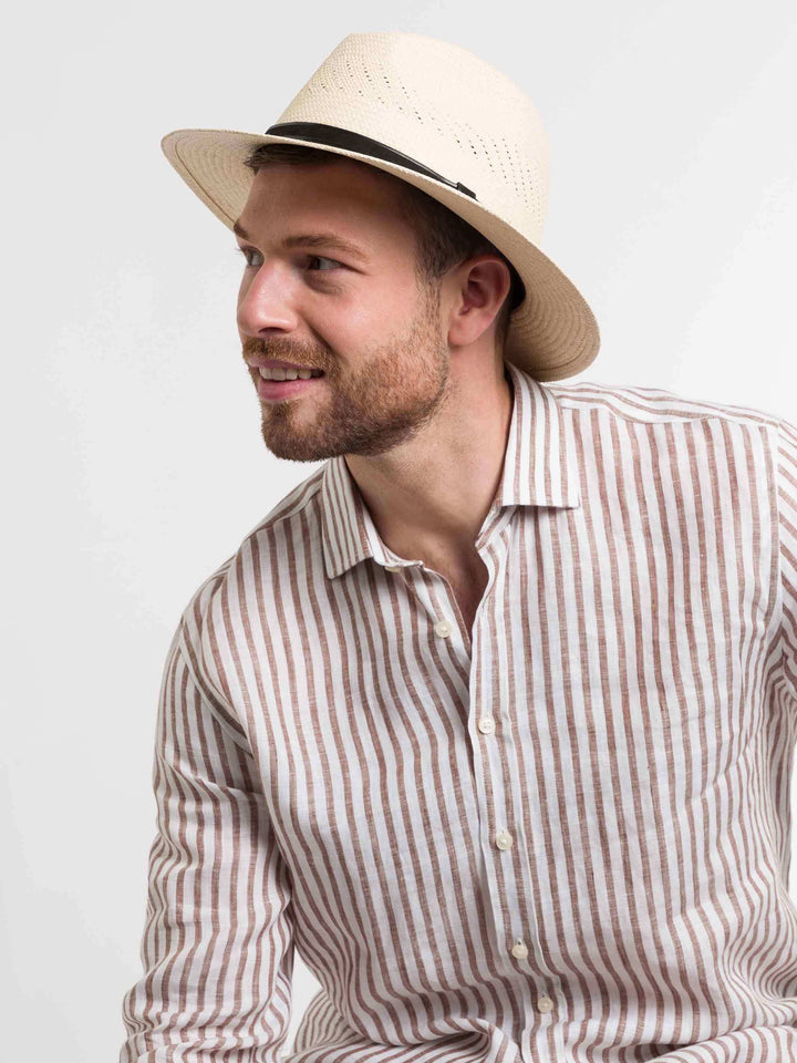 bugatti Panamahut mit Leder-Hutband