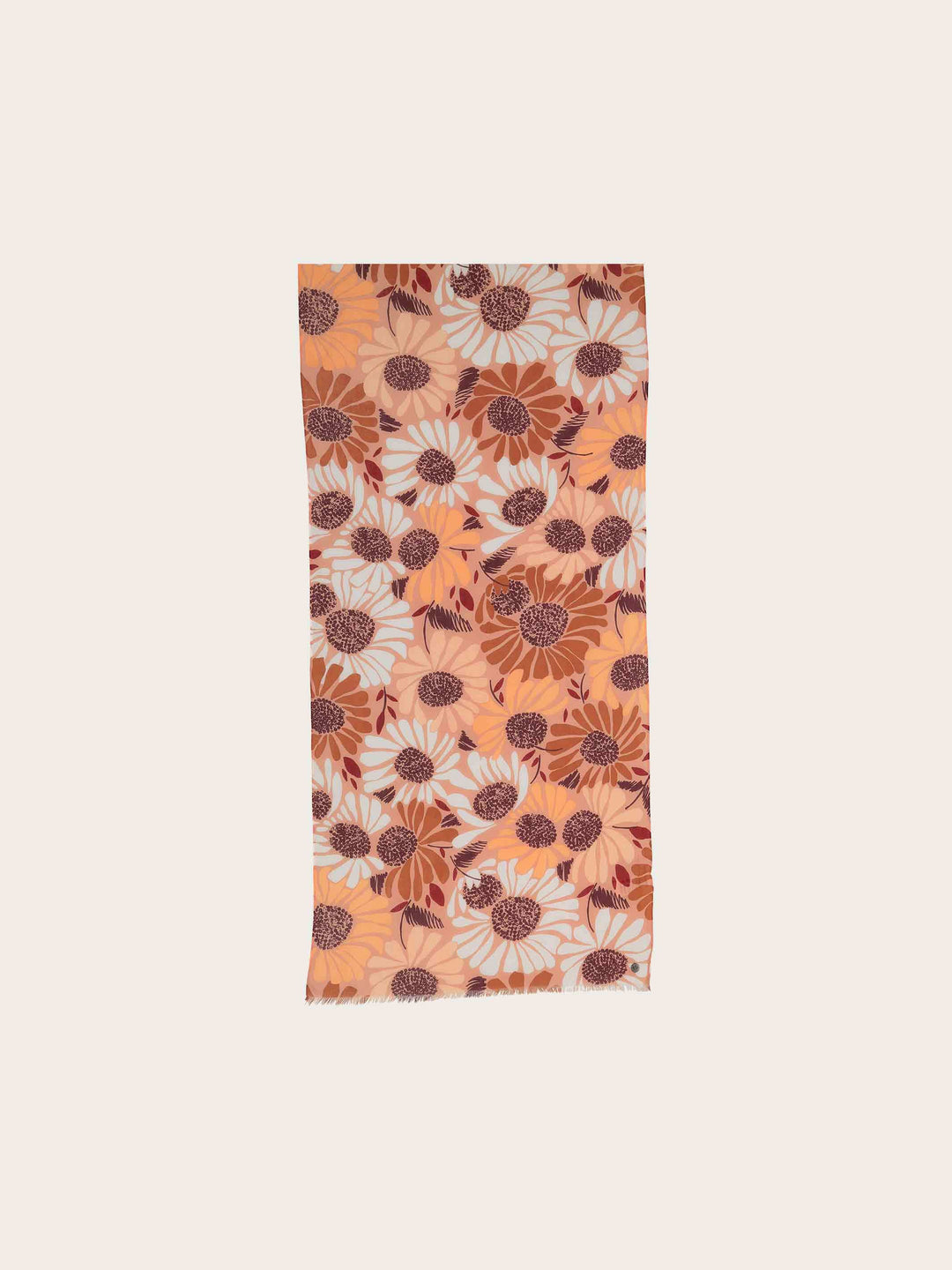 Baumwollschal mit XL Blumen-Print