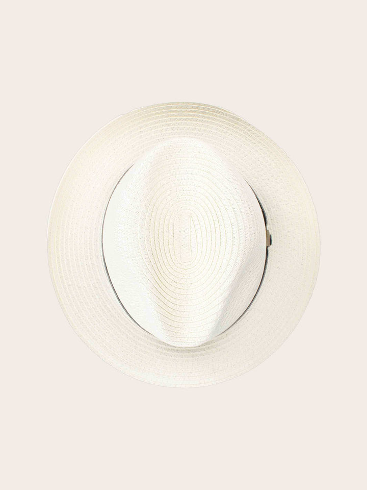 Einfarbiger bugatti Sommer-Fedora mit Leder-Hutband