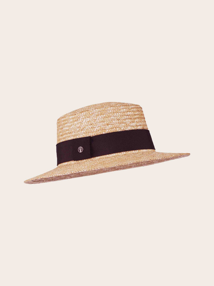 Klassischer Loevenich Strohhut mit schwarzem Ripsband