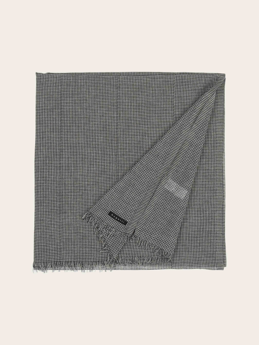 Sportliche bugatti Stola mit Boxkaro in Leinenmischung