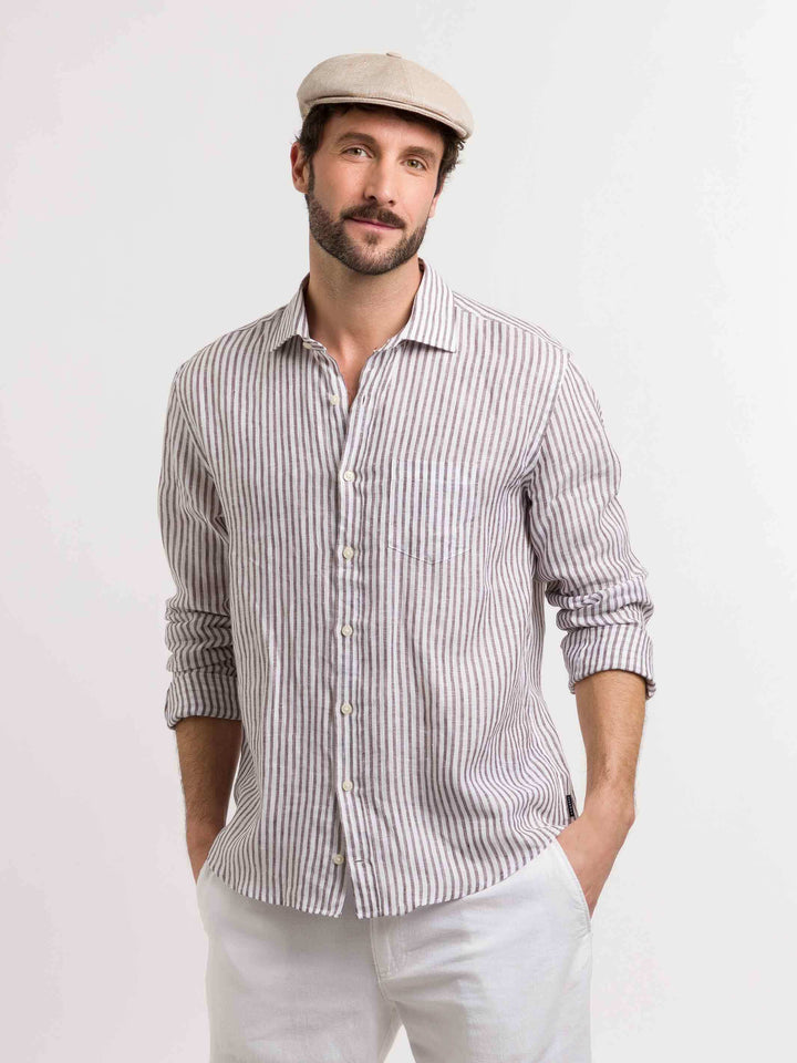 bugatti Ballonmütze im Bakerboy Cap Stil in Leinenmischung