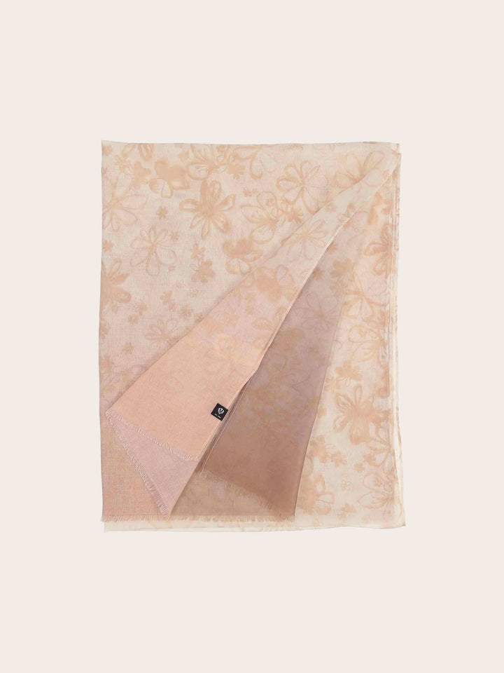 Schal mit Blümchen-Design und Farbverlauf