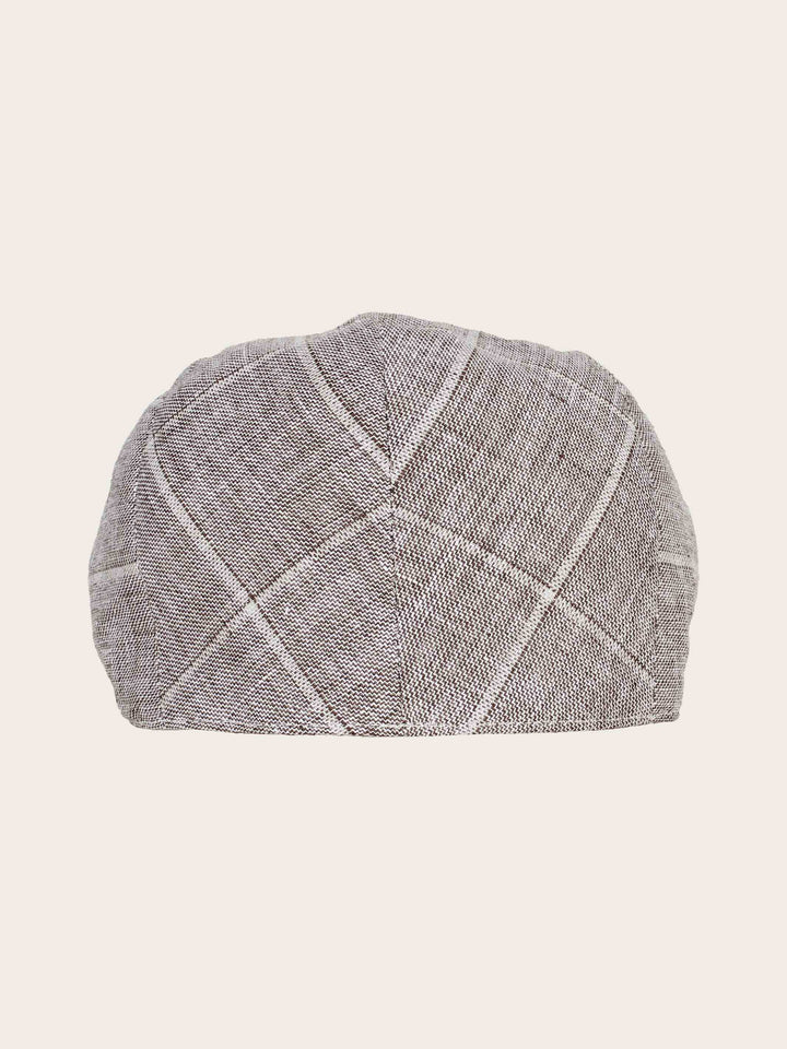 Karierte bugatti Schirmmütze in Leinenmischung