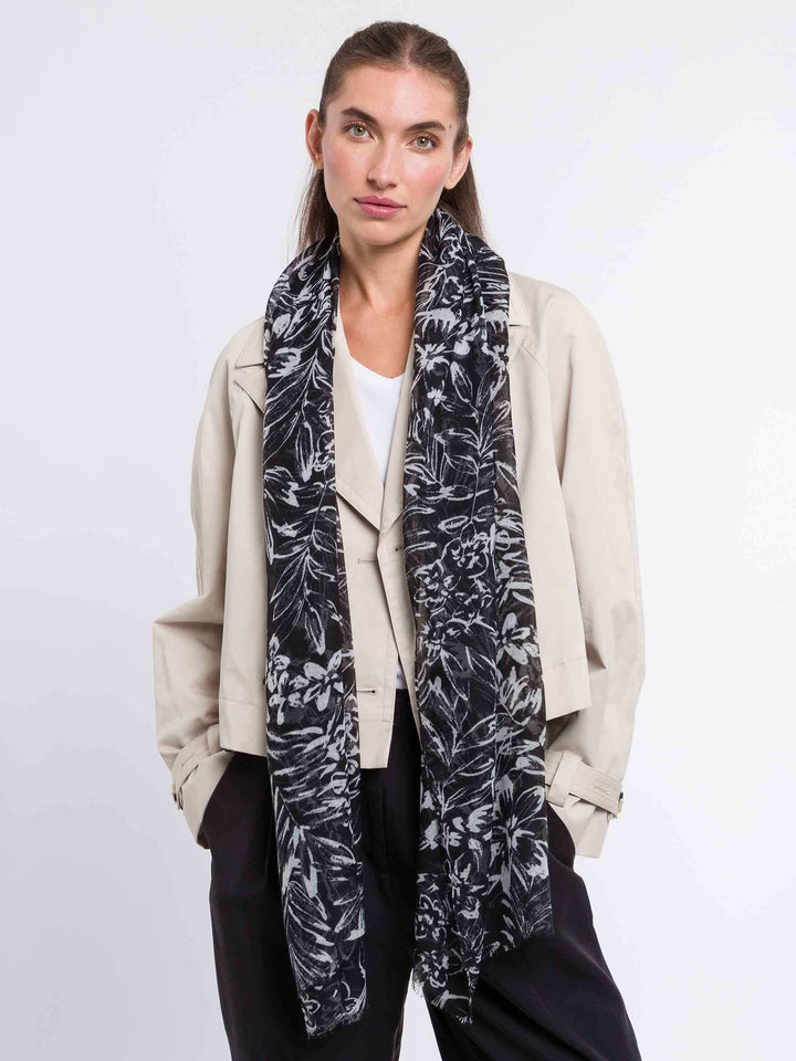 Eleganter Schal mit tropischem Blumen-Design