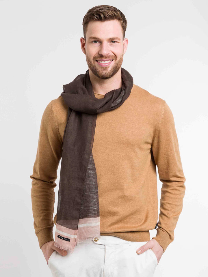 Sportliche bugatti Stola mit farbigen Akzenten in Modalmischung