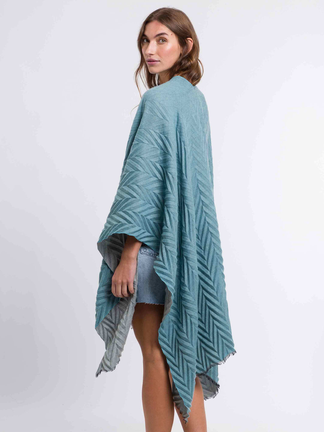Plissierter Damen Poncho