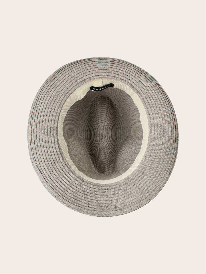 Einfarbiger bugatti Sommer-Fedora mit Leder-Hutband