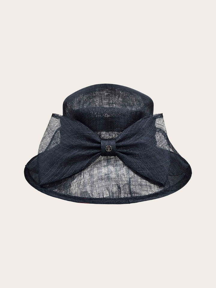 Eleganter Loevenich Matelot Hut mit großer Sinamay Schleife