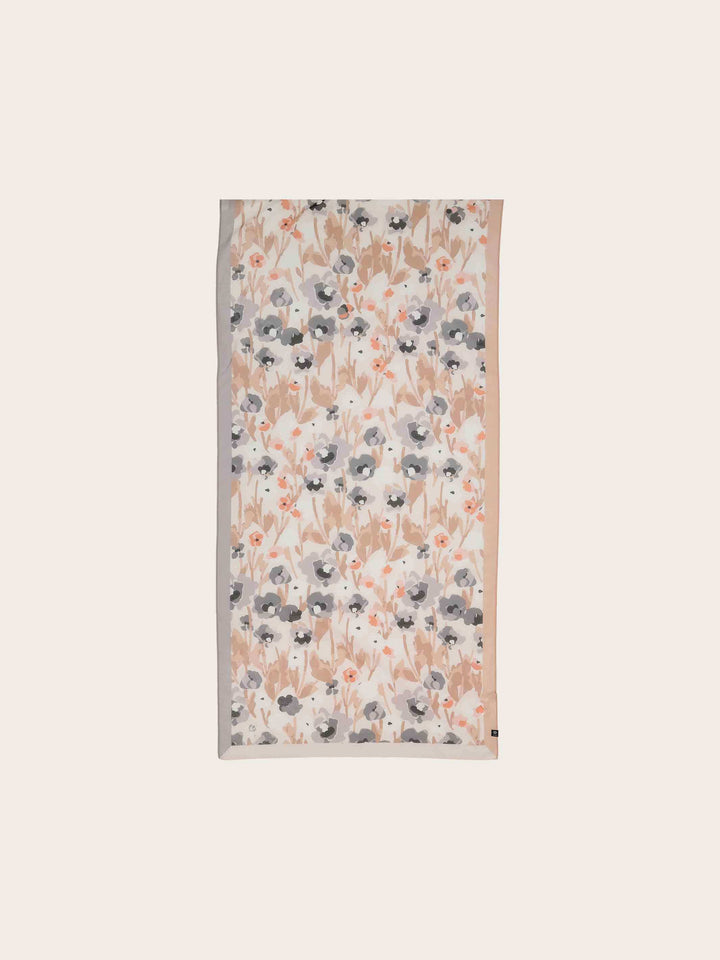 Stola mit Aquarell-Blumen-Design in Seidenmischung