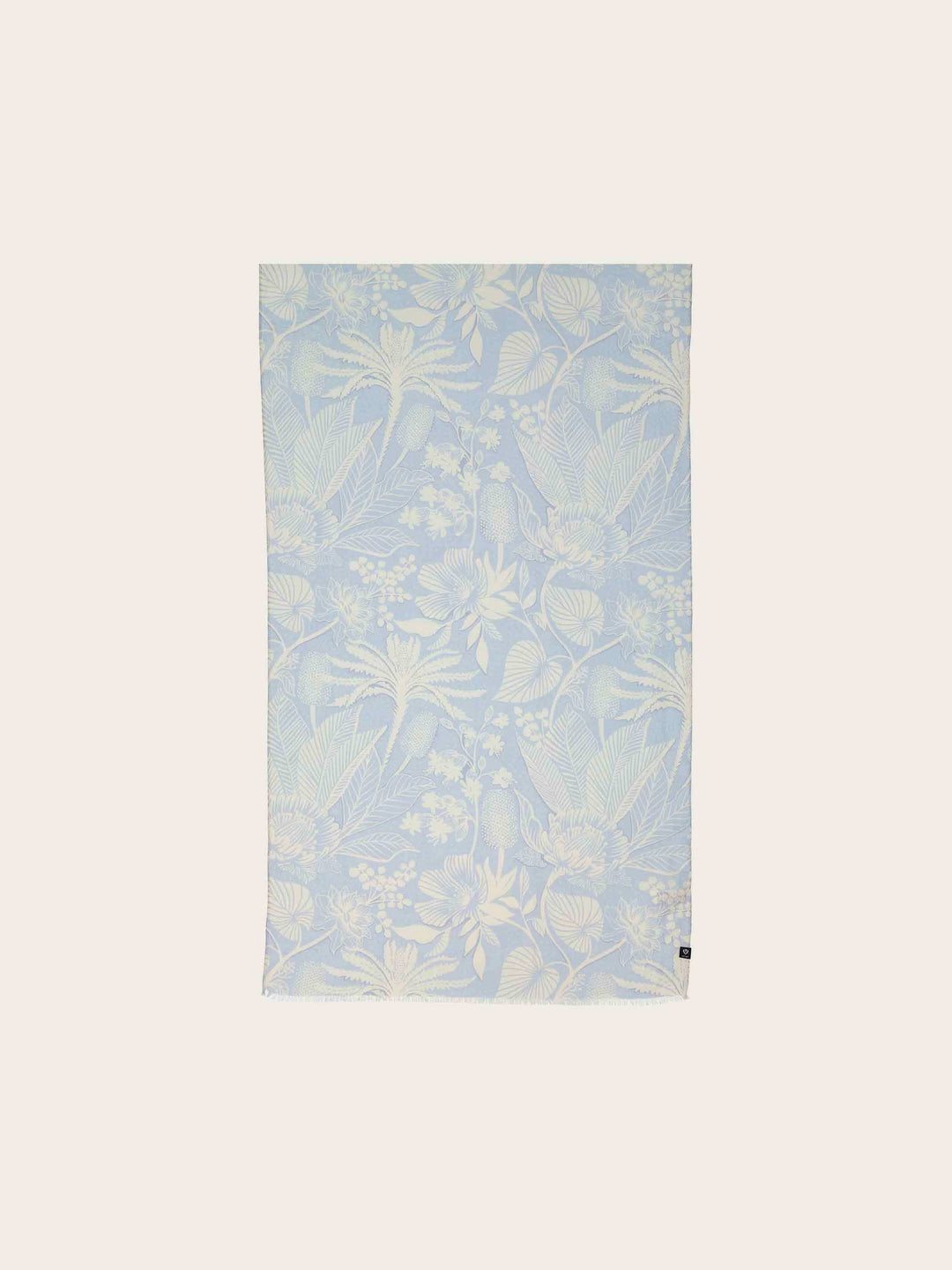 Schal mit tropischem Print in Hanfmischung