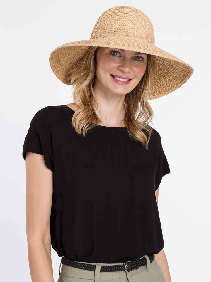 Stylischer Loevenich Strohhut mit großer Schleife