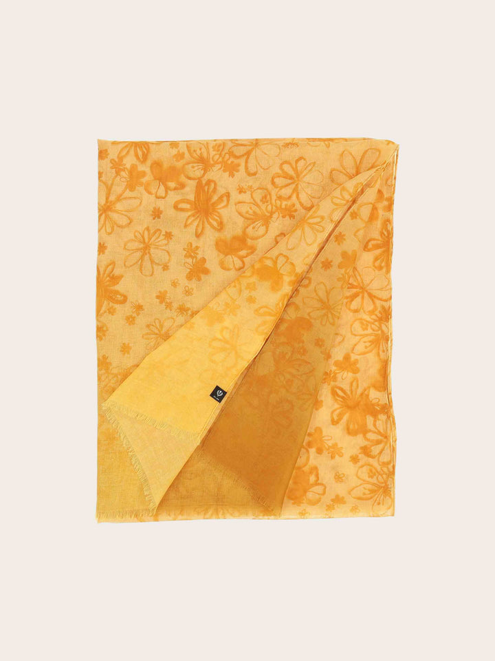 Sustainability Collection - Schal mit Blümchen-Design und Farbverlauf