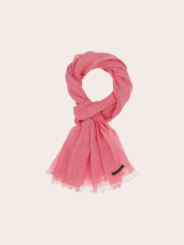 Sportliche bugatti Stola mit Boxkaro in Leinenmischung