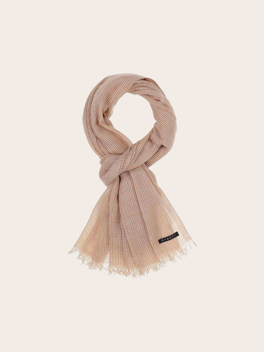 Sportliche bugatti Stola mit Boxkaro in Leinenmischung