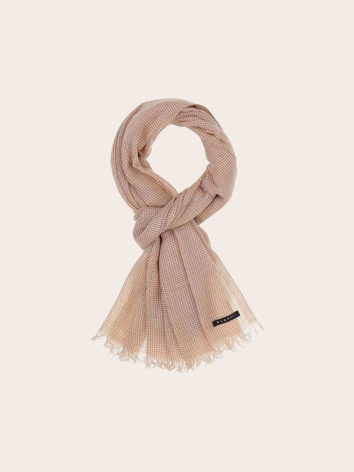 Sportliche bugatti Stola mit Boxkaro in Leinenmischung