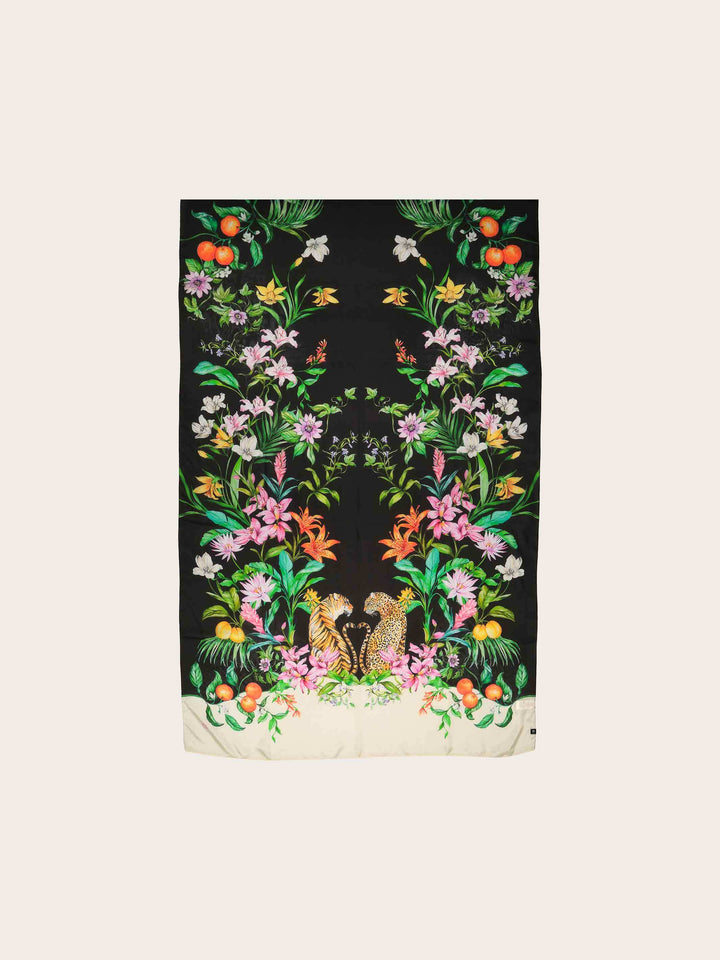 XL Seiden-Stola mit Dschungel Design