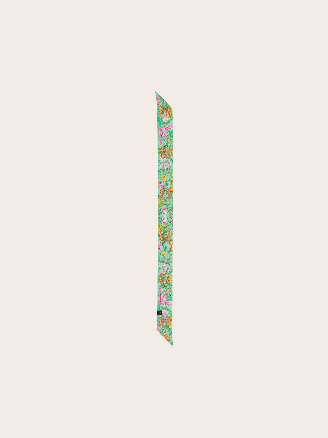 Schmaler Seidenschal mit FRAAS Plaid Karo und Dschungel-Print