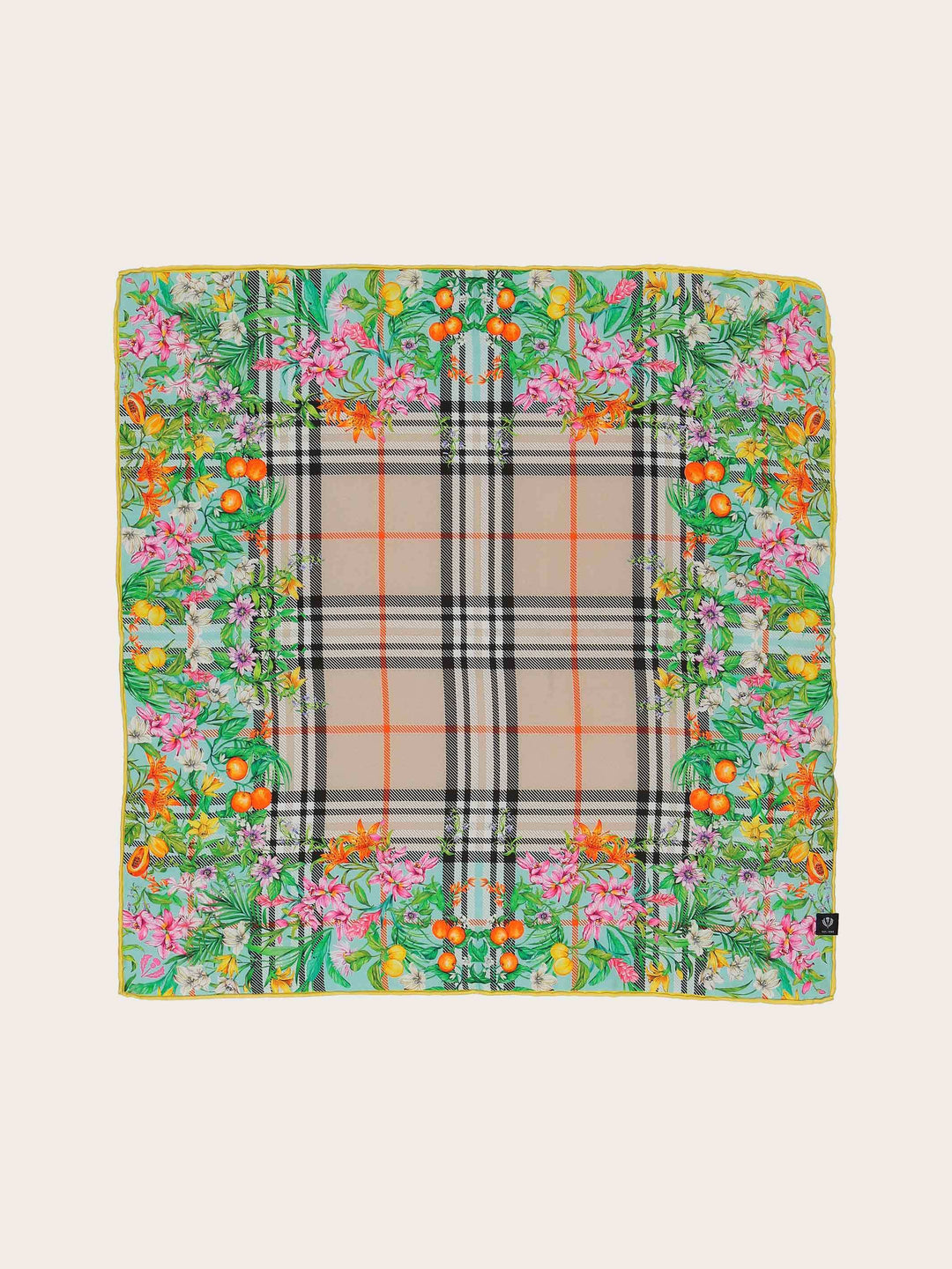 Seidentuch mit FRAAS Plaid Karo und Dschungel-Print