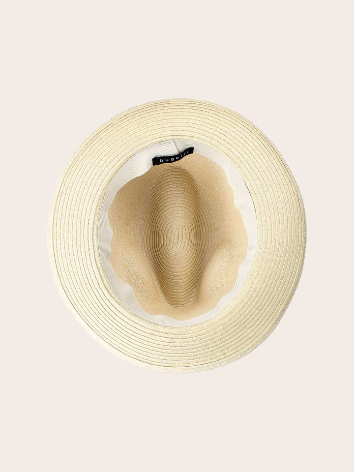 Einfarbiger bugatti Sommer-Fedora mit Leder-Hutband