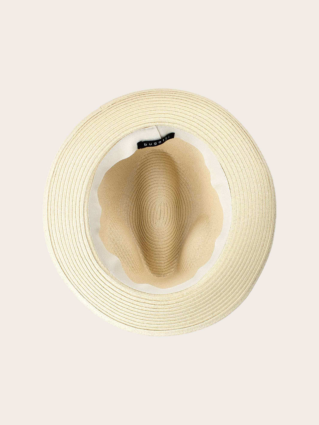 Einfarbiger bugatti Sommer-Fedora mit Leder-Hutband