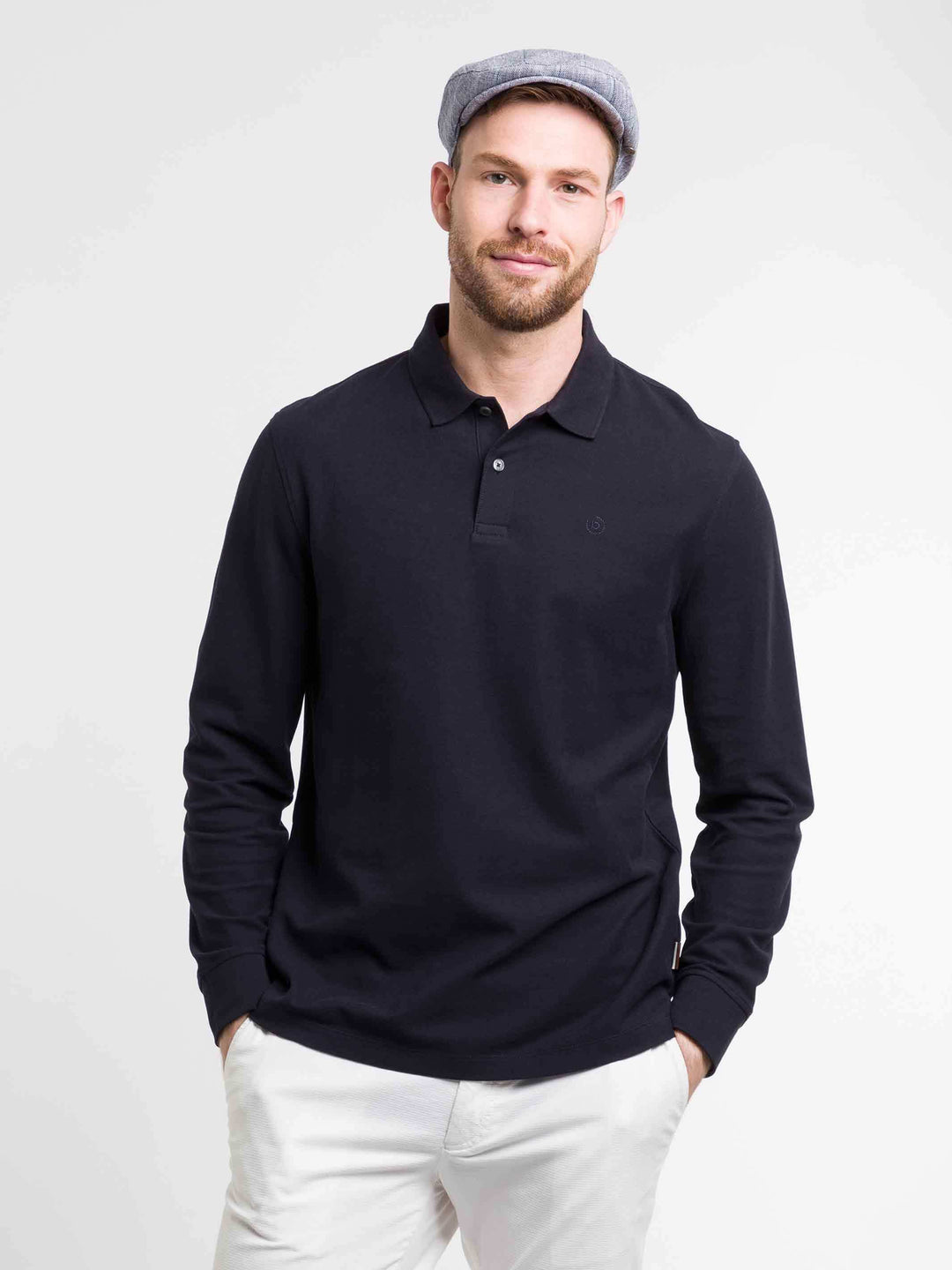 Karierte bugatti Schirmmütze in Leinenmischung