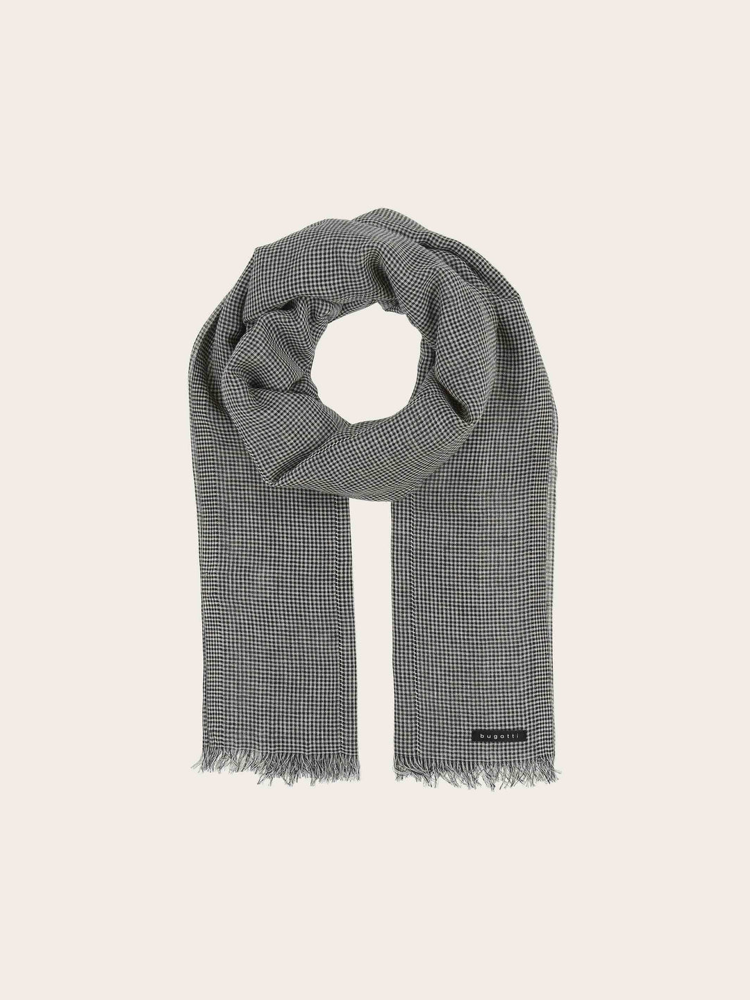 Sportliche bugatti Stola mit Boxkaro in Leinenmischung