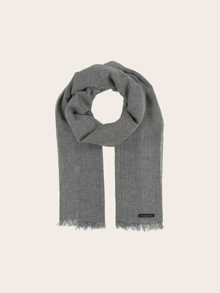 Sportliche bugatti Stola mit Boxkaro in Leinenmischung