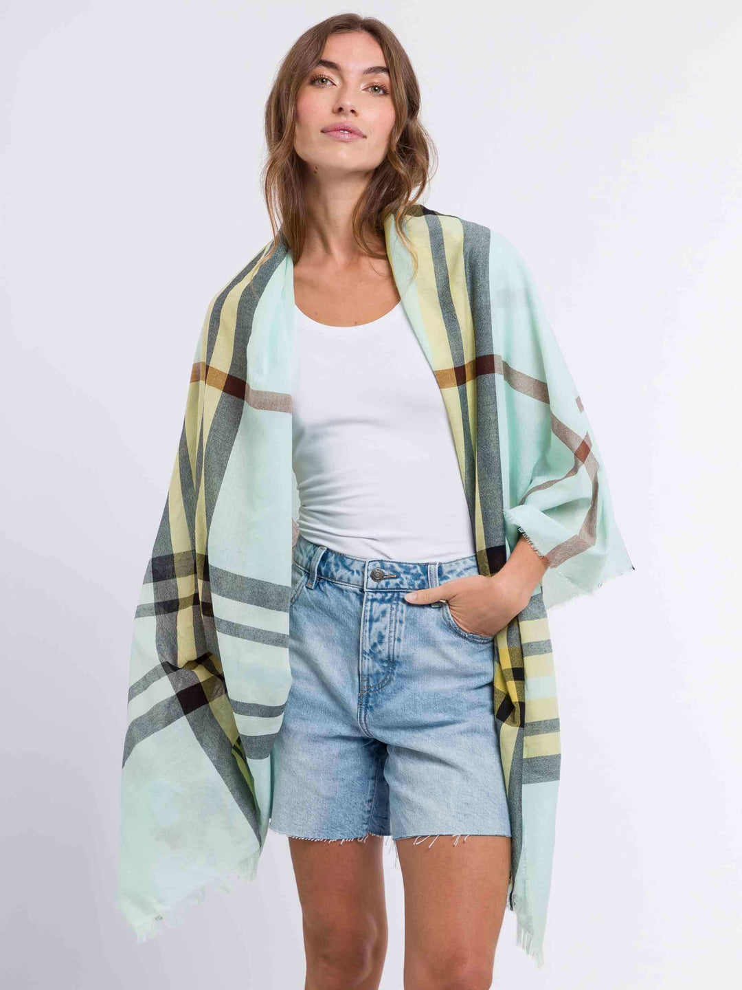 Sustainability Edition - Leichte Stola mit FRAAS Plaid Karo