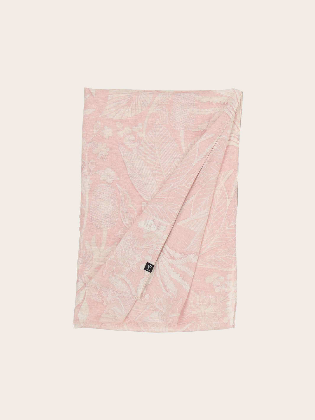 Schal mit tropischem Print in Hanfmischung