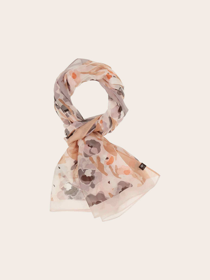 Stola mit Aquarell-Blumen-Design in Seidenmischung