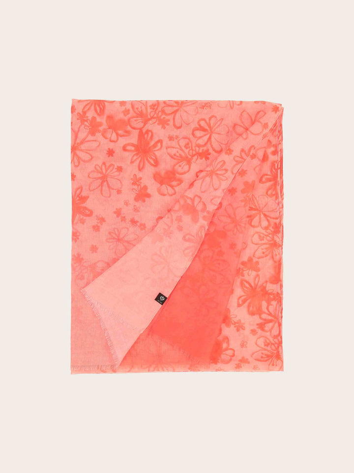 Sustainability Collection - Schal mit Blümchen-Design und Farbverlauf